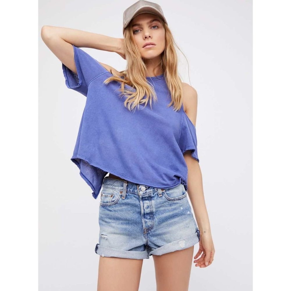 NWT Free People Taurus Cold Shoulder Tee Top